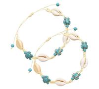 TOYANDONA 2 Pezzi Braccialetti Boho Mare con Tartaruga e Versatili per Polso e Caviglia Gioielli Spiaggia Estivi per Amanti del Mare