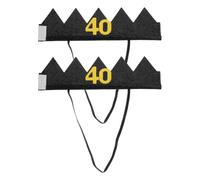 TOYANDONA 2 Pezzi Cappello Corona Compleanno 40 Nero con Glitter | Tessuto Non Tessuto, Leggero e Regolabile, Vestibilità Confortevole, per Festa di Compleanno e Celebrazione