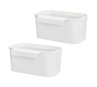 TOYANDONA 2 Pezzi Cestino per Rifiuti Appeso in PP Bianco senza Chiodi | Design a Parete Moderno e Semplice, per Ante Armadio e Sponde Letto, Superficie Liscia