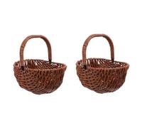 TOYANDONA 2 Pezzi Cesto di Fiori in Rattan Elegante Arredamento con Verde Rose Cesto fioriera Cesto per composizioni Floreali cestini per fioriere fioriera per cestini pp Light Brown