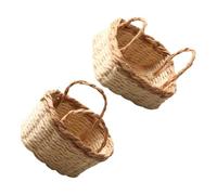 TOYANDONA 2 Pezzi Cibo in Miniatura e Di Gioco Maniglia Per Mini Cestino Mini Cestino Portaoggetti Per Casa Delle Bambole Cestino in Miniatura Intrecciato a Mano Mini Cestini Carta