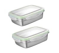 TOYANDONA 2 pezzi Contenitore per Alimenti in Acciaio 304 Lunch Box Ermetico Portavivande con Coperchio Sigillante per Scuola Lavoro Picnic e Attività Outdoor