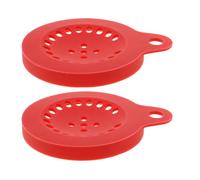 TOYANDONA 2 Pezzi Coperchio in Silicone Rosso per Barattolo e Tazza con 23 Fori, Superficie Resistente ai Residui e Riutilizzabile per Organizzazione Snack e Preparazione Popcorn al