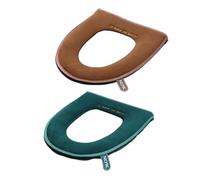 TOYANDONA 2 Pezzi Copriwater Imbottito con Cerniera Copertura WC Reutilizzabile e Lavabile Imbottitura Termica per Sedile WC Facile da Installare e Rimuovere Colori Misti per Colore Casuale