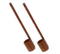 TOYANDONA 2 Pezzi Cucchiai Portata Grandi in Legno con Manico Lungo Mestolo Versatile per Olio Salsa di Soia Condimento e Bevande Cucchiaio Dosatore Ergonomico per Cucina e Bar