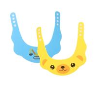 TOYANDONA 2 Pezzi Cuffia Shampoo Regolabile con Protezione Orecchie Visiera Morbida per Ragazzo Ragazza e Copricapo Bagno Protettivo Cartoon Cane e Escavatore