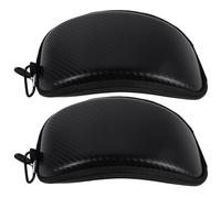 TOYANDONA 2 Pezzi Custodia Rigida per Occhiali da Sci Rivestimento Interno Liscio, Materiale Pu Nero, Forma Curva Ergonomica, per Viaggi e Sport Invernali