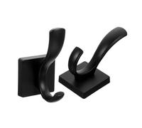 TOYANDONA 2 pezzi Ganci da Parete Senza Foratura in Alluminio per Bagno e Camera Appendini Stile Europeo Nero Portasciugamani Resistenti e Organizzatori Eleganti per Abiti e Asciugamani