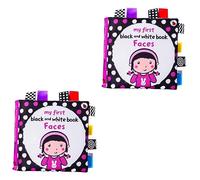 TOYANDONA 2 Pezzi Libro in Tessuto Con Resistenza Allusura Visiva Libri in Tessuto Libro Di Formazione Cognitiva Educativa Precoce Per Bambini Piccoli