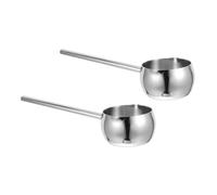 TOYANDONA 2 Pezzi Mini Scaldaburro in Acciaio con Manico Lungo Pentolino Piccolo per Sciogliere Burro Riscaldare Latte e Olio per Cioccolato Salse e Zuppe in Cucine Compatte