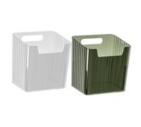 TOYANDONA 2 pezzi Organizer da Parete Bagno in Plastica Trasparente e Verde per Spazzolini Cosmetici e Piccoli Oggetti Multiuso per Cucina Ufficio e Bagno senza Forare Salvaspazio Elegante