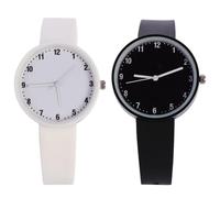 TOYANDONA 2 Pezzi Orologio da Polso per Ragazze Set Colori Bianco e Nero Movimento PC Preciso Design Monocromatico per Studenti Adolescenti