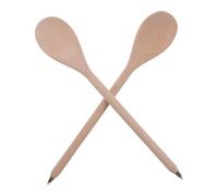 TOYANDONA 2 Pezzi Penna Sfera in Legno a Forma di Cucchiaio, Punta Fine | Scrittura Scorrevole e Impugnatura Comoda, Beige Naturale, per Diari, Borse, Uso Quotidiano e Feste