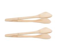 TOYANDONA 2 Pezzi Pinzette per Piante da Interno e Bonsai in Bambù Beige, Facili da Pulire Forma Semitonda, la Cura delle Piante e Spazi Verdi Domestici