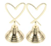 TOYANDONA 2 Pezzi Portatessere da Tavolo Forma di Cuore in Metallo Fermatessere Stabile e Resistente per Carte Nominative Segnaposto e Numeri Tavolo per Matrimoni e Feste Clip Sicura e