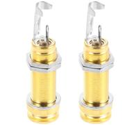 TOYANDONA 2 Pezzi Presa Jack di Ingresso in Metallo per Chitarra Elettrica e Acustica, Design Cilindrico a Barra, Facile Sostituzione e Qualità del Suono Costante, Colore Oro Colore Casuale