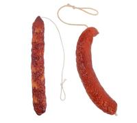 TOYANDONA 2 Pezzi Realistico di Salsiccia Rossa in Plastica Riutilizzabile | Oggetto Didattico di Cucina e Aule, Texture Molto Realistica, Mantiene la Forma