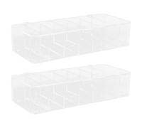 TOYANDONA 2 Pezzi Scatola Portaoggetti con Coperchio per Bustine di Tè, Organizer e Contenitore in Plastica Bianco, con Scomparti e Design Impilabile, per Cucina e Ufficio