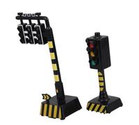 TOYANDONA 2 Pezzi Semaforo Giocattolo con Base, Luci e Suoni | Plastica Resistente, Batterie Incluse, Gioco Interattivo, Uso All'aperto, Riproduzione Realistica, Sicurezza Stradale