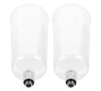 TOYANDONA 2 Pezzi Set Aerografo Tazza Vernice Sostituibile, Plastica Bianca | Contenitore per Pigmenti, Connessione Filettata, Uso Esterno e Rivestimenti Industriali, Leggero Portatile