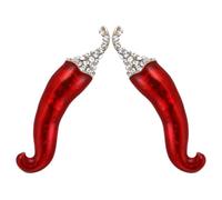 TOYANDONA 2 pezzi Spille Smaltate Forma di Peperone Piccante Spille Vegetali in Lega Resistente per Festival Feste Tema e Accessori Moda Uomo Donna
