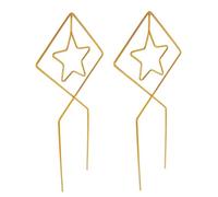 TOYANDONA 2 Pezzi Star Flower Stand Pianta Piante In Vaso Trellis Vegetale Traliccio Per Tralicci Da Giardino Filo Piccolo Trellis Da Giardino Arrampicata Venni Pentola Metallo D'oro