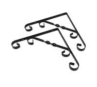 TOYANDONA 2 pezzi Supporti in per Fioriere con Gancio Staffa Triangolare Nera Portavasi Sospesi Resistenti Balcone e Veranda