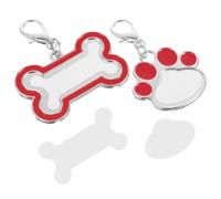 TOYANDONA 2 Pezzi Targhetta Identificativa per Cani e Gatti in Metallo Rosso, Superficie Liscia e Resistente, Accessorio Pesante per Animali Domestici, per Personalizzazione Termica