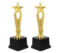 TOYANDONA 2 Pezzi Trofei Stella Oro per Mini Premio Cerimonia per Danza Canto Sport e Discorso Scolastico Decorazione Targa per Asilo e Competizioni Artistiche