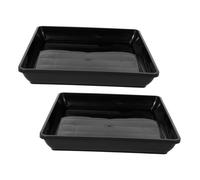 TOYANDONA 2 Pezzi Vassoio per Fioriere Vassoi per Fioriere Piattini per Fioriere Vassoi per Piante Vassoio per Bonsai Vaschette Raccogligocce per Piante in Vaso Vassoio per Fioriera Pp Black
