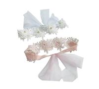TOYANDONA 2 Pz Fascia in Pizzo Fasce Per Accessori Gallina Elastico Per Con Strass Decorazione Ragazza Femmina Giarrettiere Ballo Studentesco Nuziale Ragazze Chiffon Bianca