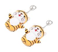 TOYANDONA 2 Pz Pendente Peluche Tigre Ciondolo Zodiaco Ciondoli Di Tigre Peluche Di Capodanno Portachiavi a Forma Ciondolo Cartone Animato Mini Casa Cotone Pp Chiave Mancare Borsa Appesa