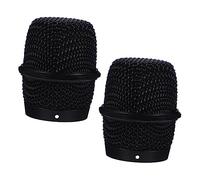 TOYANDONA 2 Pz Testa a rete per microfono cavo all'adattatore In piedi cuffie pro portatile portatili cufie headphone lumino testa del microfono parti microfoniche Metallo Black