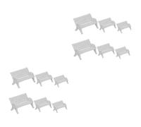 TOYANDONA 2 Set Posti A Sedere Nel Mini Parco Piccola Mini Panca Mobile Decorazioni Da Giardino Mini Ornamento Per Mini Sedia Mini Mobili Pp Bianca 6 Pezzi*2