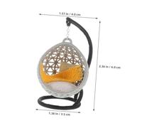 TOYANDONA 2 Swing Chair Realistic Diy Hanging Basket Model For Dollhouse Decor Craft Layout Prop Portable Tiny Furniture Accessory For Desk And Travel