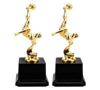 TOYANDONA 2 trofei da Calcio, Premio per la Squadra vincitrice | Premio commemorativo in plastica dorata per tornei sportivi, competizioni ed eventi scolastici, ricordo del .
