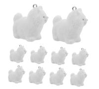 TOYANDONA 20 Pendenti Flocking Cane in Resina per Diy Mini Cagnolini Cartoon con Superficie Morbida Decorazioni Artigianali per Portachiavi e Accessori Phone Strap