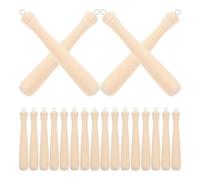 TOYANDONA 20 Pezzi Ciondolo Mini da Baseball in Legno e Ferro, Beige | Decorazione Piccola e Carina per Portachiavi e Progetti Fai, Uso Versatile