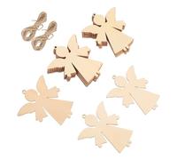 TOYANDONA 20 pezzi Decorazioni Angeli in Legno Naturale Ornamenti Natalizi Grezzi per Fai da Te Addobbi Rustici per Albero di Natale Matrimoni Compleanni e Festa del Ringraziamento