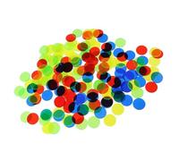 TOYANDONA 200 Pezzi Fiches Bingo in Plastica Abs 15 Mm Colorate Trasparenti, Gettoni Gioco Didattico per Contare e Attività Ludiche, Dischi per Apprendimento e Giochi di Colore Casuale