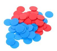 TOYANDONA 200 Pezzi Gettoni da Bingo Rotondi 19mm in Plastica, Rosso e Blu | Dischi Uniformi Bordo Arrotondato, Impilabili e Facili da Distinguere, per Dispenser Manuali e Macchine Bingo