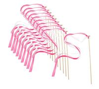 TOYANDONA 25pezzi Bacchette Magiche in Legno con Nastro per Feste di Nozze Compleanni e Foto Inclusi Nastri e Stelle Filanti per Decorazioni di Eventi e Bomboniere