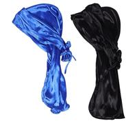 TOYANDONA 2pezzi Cappello da Pirata Bandana di Seta Fascia per Testa Treccia Lunga Berretto da Surf Durag per Sport all Aperto Ciclismo e Uso Quotidiano