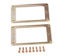TOYANDONA 2pezzi Cornice Humbucker in Metallo Per Chitarra Elettrica Con Base Piatta Per Montaggio Anello Di Montaggio Oro Per Sostituzione e Decorazione Strumento Musicale