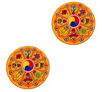 TOYANDONA 2pezzi Cuscino Per Ciotola Tibetana Con Design Ricamato Materasso Per Buddha Singing Bowl Accessorio Pratico Per Meditazione e Rituali