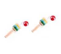 TOYANDONA 2pezzi Giocattolo Educativo Kendama Legno Rosso Gioco Di Coordinazione Mano-occhio Per Ragazzi Sviluppa Abilità Motorie e Concentrazione Per Compleanni e Occasioni Speciali