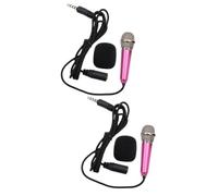 TOYANDONA 2pezzi Microfono Mini Portatile Per Karaoke Connettività Wireless Compatibile Con Smartphone e Pc Per Registrazioni e Chat Colore Rosa Design Leggero e Facile Da Trasportare