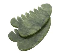 TOYANDONA 2pezzi Pettine in Pietra Verde per Massaggio del Cuoio Capelluto e Viso Strumento Gua Sha per Esfoliare e Levigare Accessorio Portatile per Capelli
