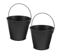 TOYANDONA 2pezzi Secchio per Cenere in Nero Secchio per Barbecue Fuoco Vassoio Raccogli-Gocce