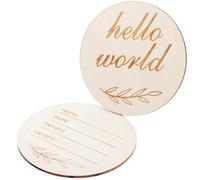 TOYANDONA 2pezzi Segni Di Annuncio Di Nascita Legno Per Pannello Fotografico Con e Hello World Decorazioni Per Festeggiamenti Di Benvenuto Al Mondo Del Tuo